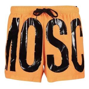 Moschino Mens Logo Polyester Swim Shorts / Light Orange